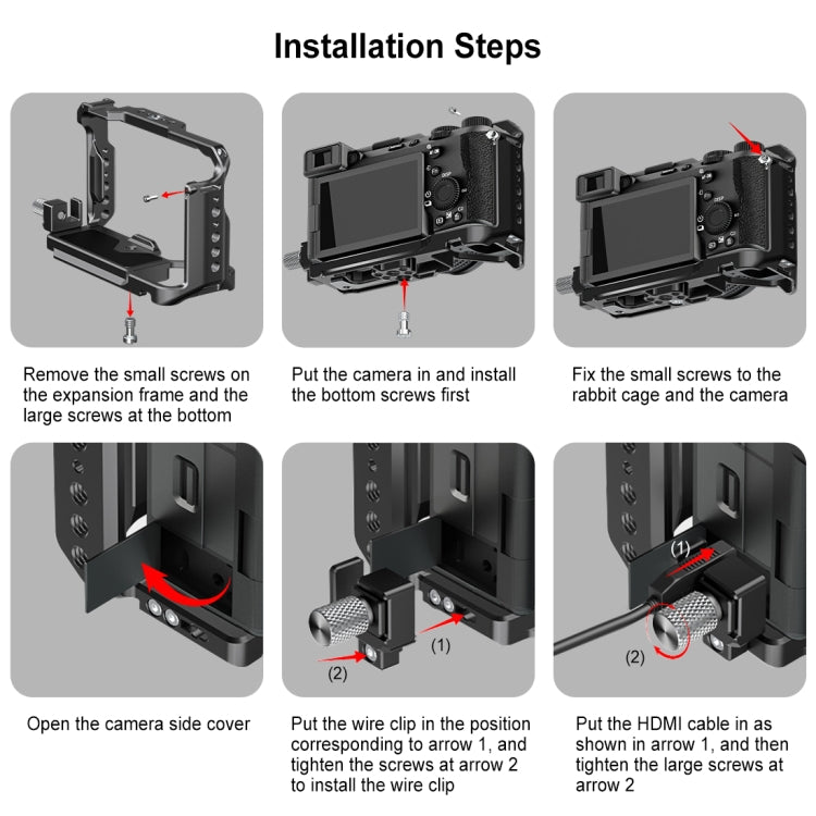For Sony ILCE-A7CM2 / Alpha 7C II / Alpha 7CR PULUZ Metal Camera Cage Stabilizer Rig (Black) - free shipping - PMC TechLife - Order now!