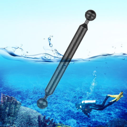 PULUZ  9 inch 23cm Length 20.8mm Diameter Dual Balls Carbon Fiber Floating Arm, Ball Diameter: 25mm(Black) - Diving Accessories by PULUZ | Online Shopping South Africa | PMC Jewellery | Buy Now Pay Later Mobicred