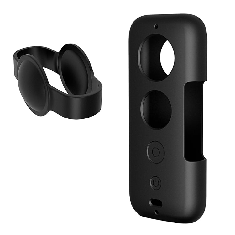 PULUZ Silicone Protective Case with Lens Cover for Insta360 ONE X(Black) - Case & Bags by PULUZ | Online Shopping South Africa | PMC Jewellery | Buy Now Pay Later Mobicred