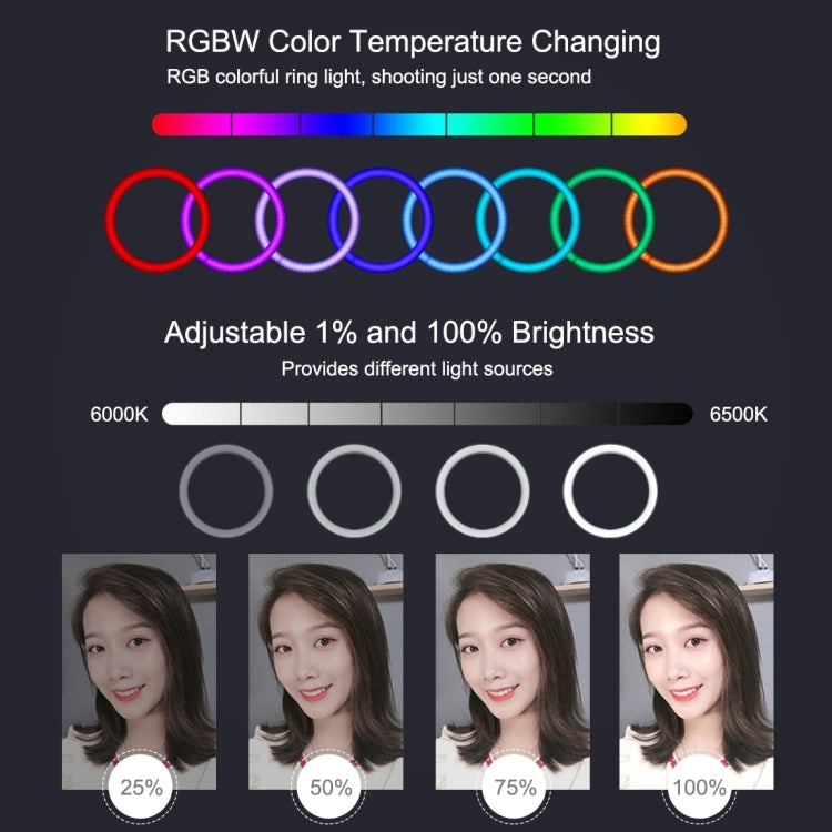 PULUZ 11.8 inch 30cm RGB Dimmable LED Ring Vlogging Selfie Photography Video Lights with Cold Shoe Tripod Ball Head & Phone Clamp (Pink)(EU Plug) - Ring Light by PULUZ | Online Shopping South Africa | PMC Jewellery | Buy Now Pay Later Mobicred