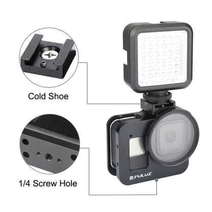 PULUZ Housing Shell CNC Aluminum Alloy Protective Cage with 52mm UV Lens for GoPro HERO8 Black(Black) - Metal Cases by PULUZ | Online Shopping South Africa | PMC Jewellery | Buy Now Pay Later Mobicred