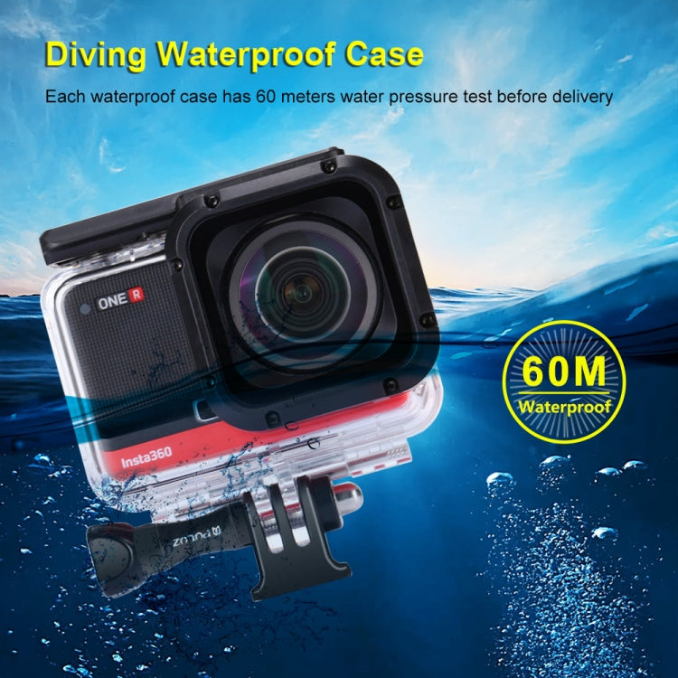 PULUZ 60m Underwater Depth Diving Case Waterproof Camera Housing for Insta360 ONE R 4K Wide-angle Edition(Transparent) - Case & Bags by PULUZ | Online Shopping South Africa | PMC Jewellery | Buy Now Pay Later Mobicred