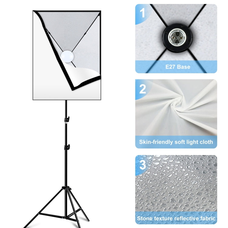 PULUZ 50x70cm Studio Softbox + 2m Tripod Mount + Single E27 30W 5700K White Light LED Bulb Photography Kit(US Plug) - free shipping - PMC TechLife - Order now!