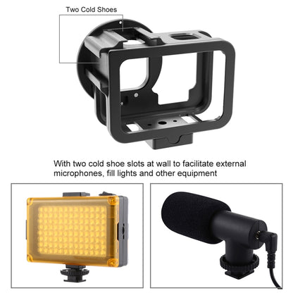 PULUZ for GoPro HERO12 Black /11 Black /10 Black /9 Black Thin Housing Shell CNC Aluminum Alloy Protective Cage with Insurance Frame & 52mm UV Lens(Black) - Metal Cases by PULUZ | Online Shopping South Africa | PMC Jewellery | Buy Now Pay Later Mobicred