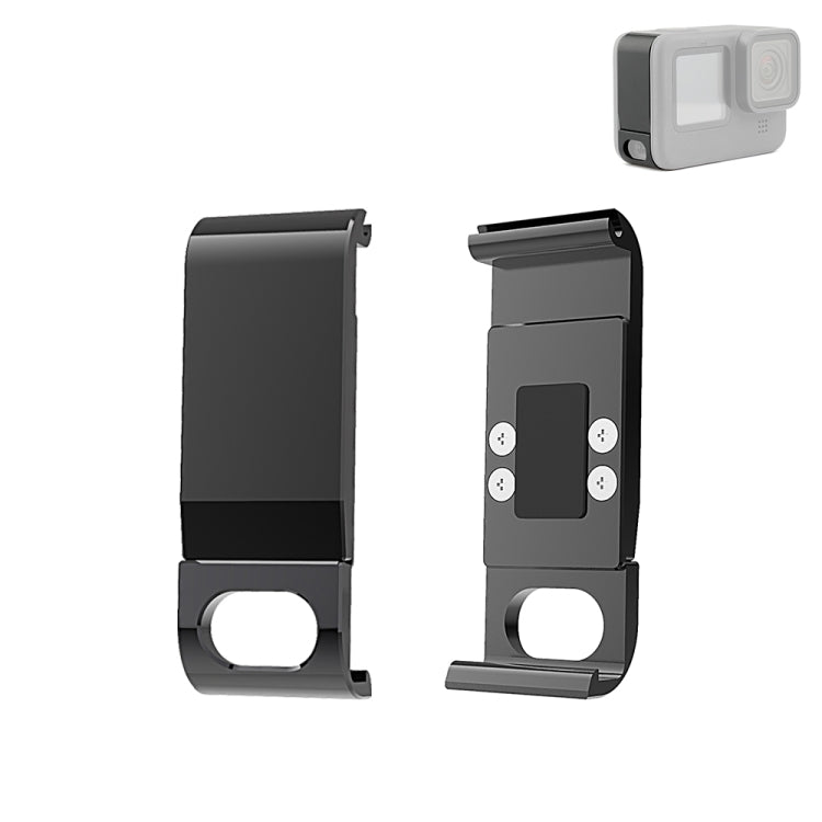 PULUZ Metal Battery Side Interface Cover for GoPro HERO12 Black /11 Black /10 Black /9 Black(Black) - Skeleton Housing by PULUZ | Online Shopping South Africa | PMC Jewellery | Buy Now Pay Later Mobicred