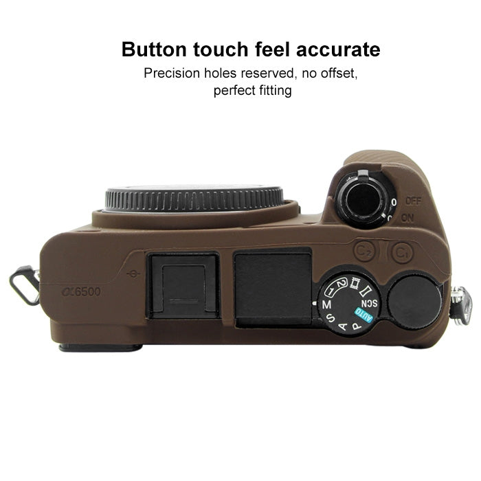 PULUZ Soft Silicone Protective Case for Sony ILCE-6500(Coffee) - Protective Case by PULUZ | Online Shopping South Africa | PMC TechLife | Buy Now Pay Later Mobicred