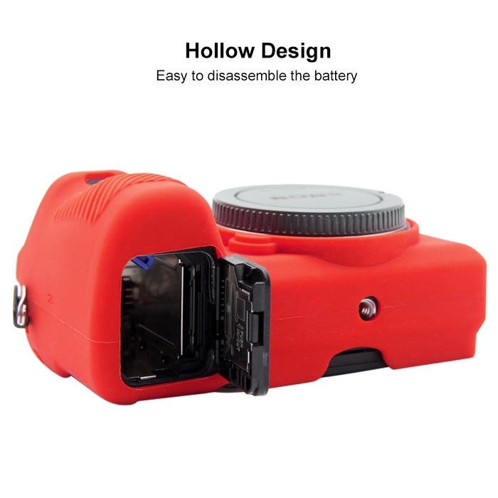 PULUZ Soft Silicone Protective Case for Sony ILCE-6500(Red) - free shipping - PMC TechLife - Order now!