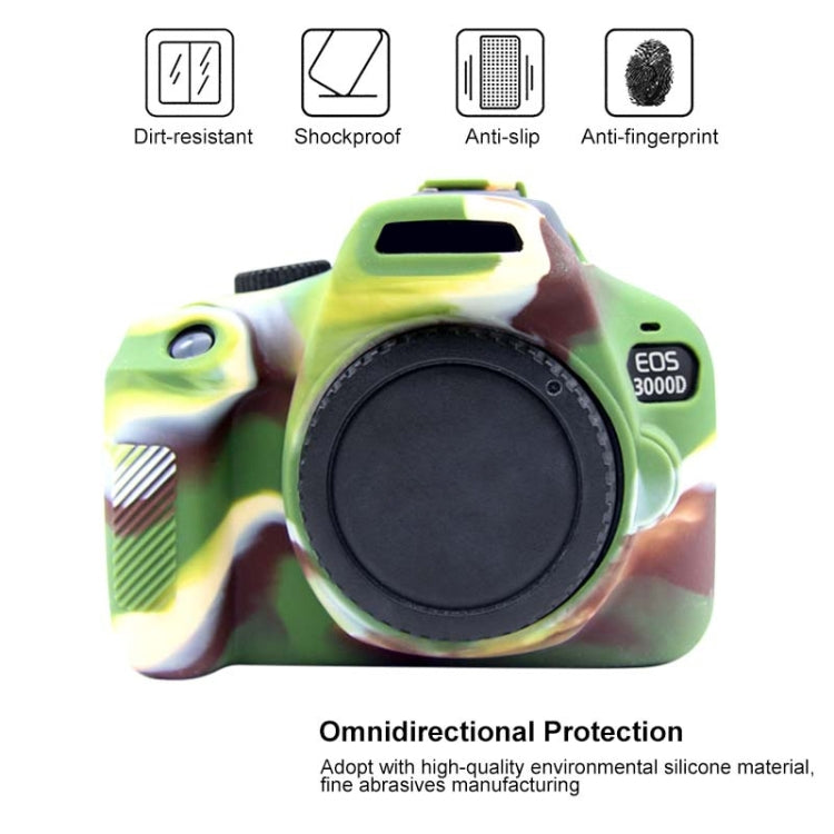 PULUZ Soft Silicone Protective Case for Canon EOS 3000D / 4000D(Camouflage) - free shipping - PMC TechLife - Order now!