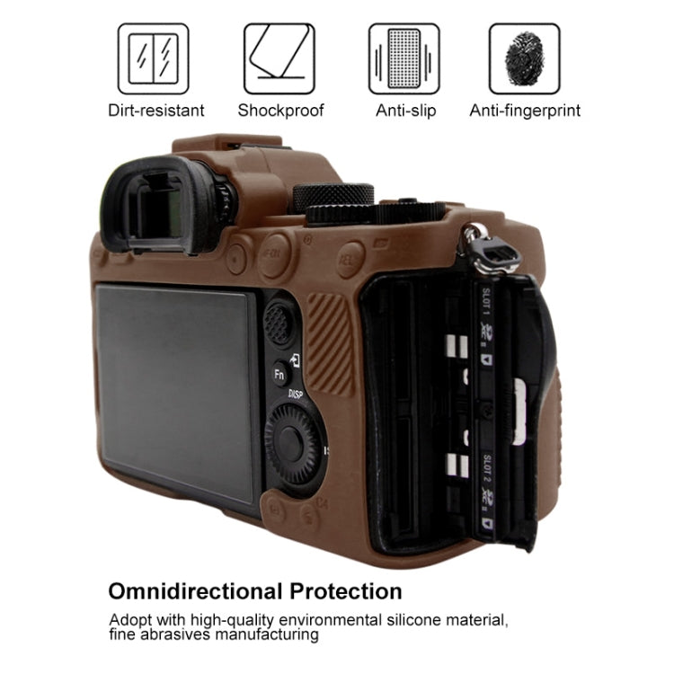 PULUZ Soft Silicone Protective Case for Sony ILCE-9M2/ Alpha 9 II / A92(Coffee) - free shipping - PMC TechLife - Order now!