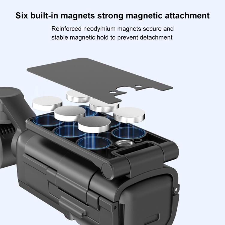 For DJI Osmo Pocket 3 PULUZ Folding Magnetic Mount Base Bracket (Black) - free shipping - PMC TechLife - Order now!