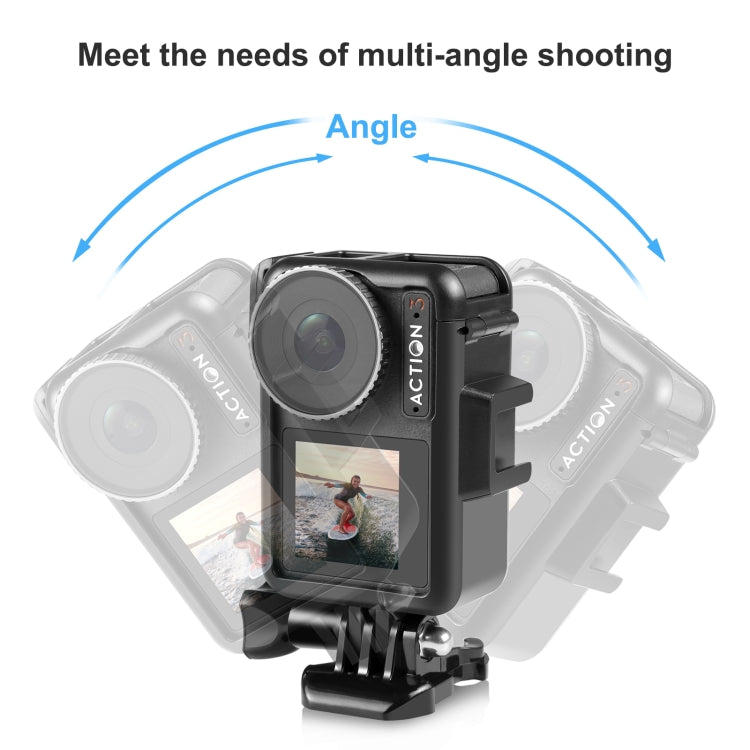 For DJI Osmo Action Pro 5 / 4 / 3 PULUZ Vertical Plastic Protective Frame Cage with Cold Shoes (Black) - free shipping - PMC TechLife - Order now!