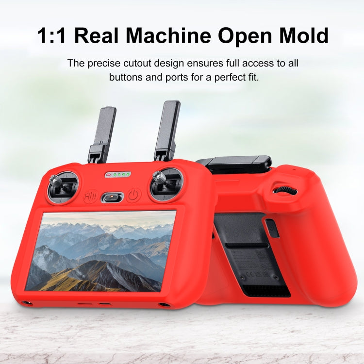 For DJI Mini 4 Pro / Air 3 Remote Control / DJI RC 2 with Screen PULUZ Silicone Protective Case (Red) - Carry Cases & Bags by PULUZ | Online Shopping South Africa | PMC Jewellery | Buy Now Pay Later Mobicred