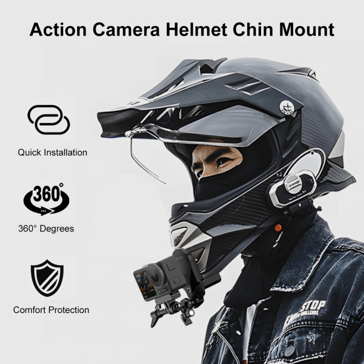 PULUZ Motorcycle Helmet Chin Clamp Mount for GoPro and Other Action Cameras (Black) - Helmet Mount by PULUZ | Online Shopping South Africa | PMC Jewellery | Buy Now Pay Later Mobicred