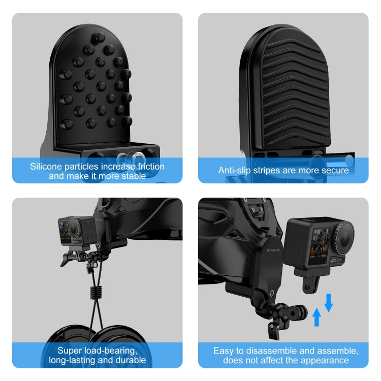 PULUZ Motorcycle Helmet Chin Clamp Mount for GoPro and Other Action Cameras (Black) - Helmet Mount by PULUZ | Online Shopping South Africa | PMC TechLife | Buy Now Pay Later Mobicred