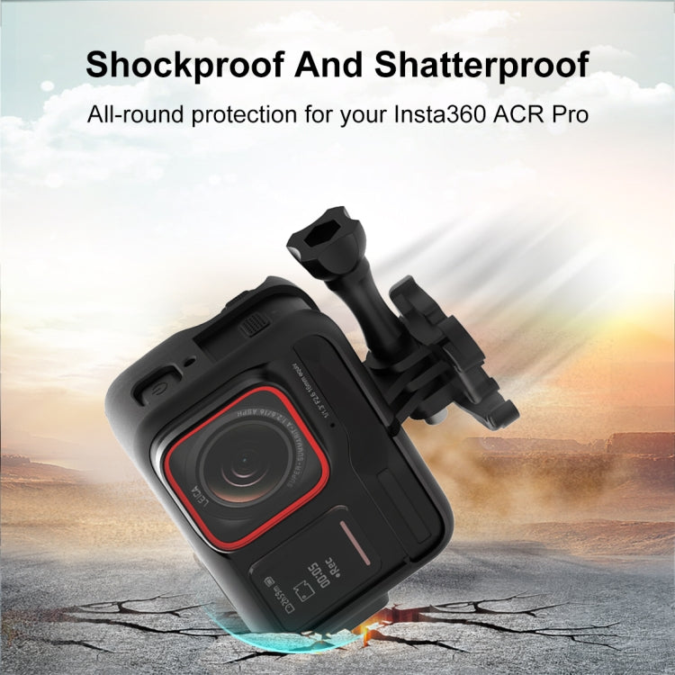 For Insta360 Ace Pro PULUZ Plastic Cage Expansion Adapter Frame with Cold Shoe Base (Black) - free shipping - PMC TechLife - Order now!