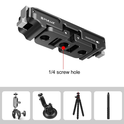 For Insta360 GO3 / GO 3S PULUZ Magnetic Aluminum Alloy Quick Release Base Mount (Black) - Others by PULUZ | Online Shopping South Africa | PMC Jewellery | Buy Now Pay Later Mobicred