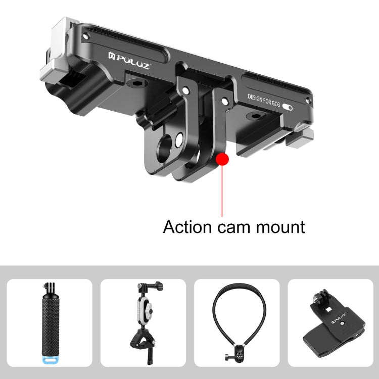 For Insta360 GO3 PULUZ Magnetic Aluminum Alloy Quick Release Base Mount (Black) - Others by PULUZ | Online Shopping South Africa | PMC Jewellery