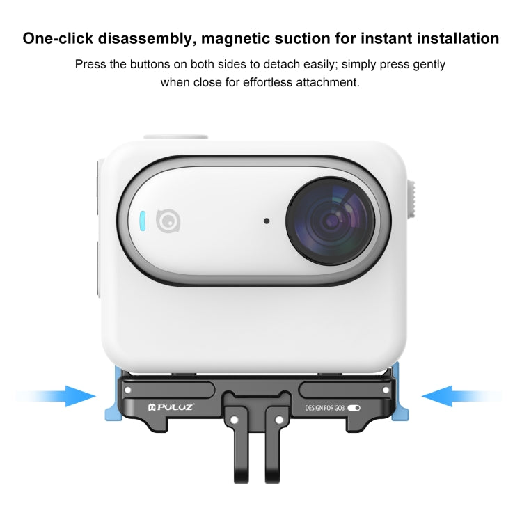 For Insta360 GO3 / GO 3S PULUZ Magnetic Aluminum Alloy Quick Release Base Mount (Black) - Others by PULUZ | Online Shopping South Africa | PMC TechLife | Buy Now Pay Later Mobicred