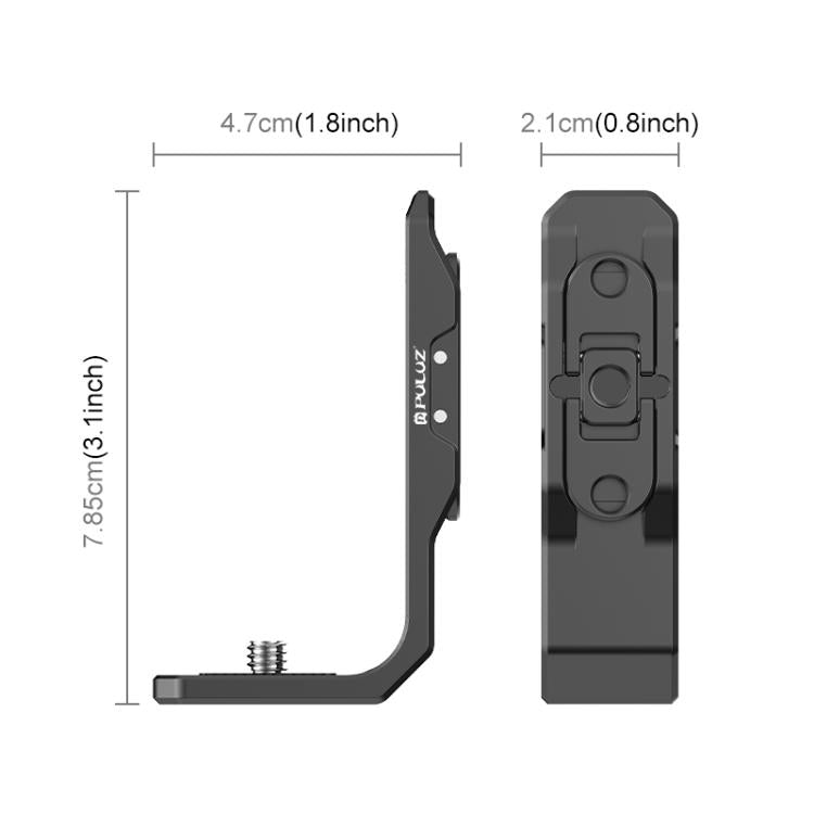 For Insta360 X4 / X5 PULUZ Vertical Horizontal Shooting Quick Release Metal  L Bracket (Black) - Mount & Holder by PULUZ | Online Shopping South Africa | PMC TechLife | Buy Now Pay Later Mobicred