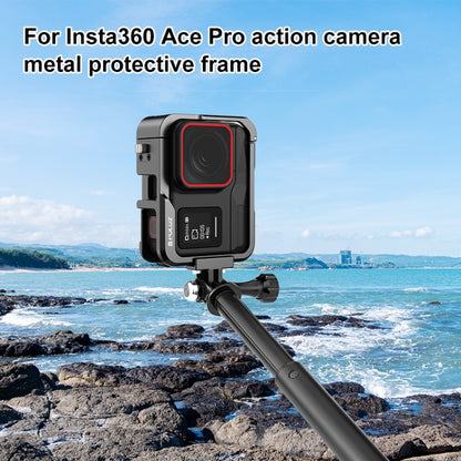 For Insta360 Ace Pro PULUZ Metal Protective Cage Adapter Frame (Black) - Mount & Holder by PULUZ | Online Shopping South Africa | PMC Jewellery | Buy Now Pay Later Mobicred