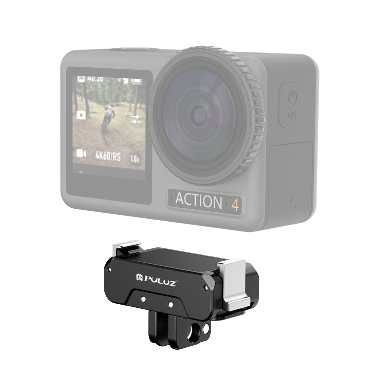 For DJI Osmo Action 5 Pro / 4 / 3 PULUZ Magnetic Quick Release Metal Base (Black) - Mount & Holder by PULUZ | Online Shopping South Africa | PMC TechLife | Buy Now Pay Later Mobicred