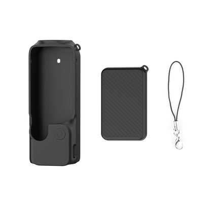 For DJI OSMO Pocket 3 PULUZ  2 in 1 Silicone Cover Case Set with Strap (Black) - Case & Bags by PULUZ | Online Shopping South Africa | PMC Jewellery | Buy Now Pay Later Mobicred