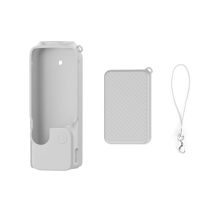 For DJI OSMO Pocket 3 PULUZ  2 in 1 Silicone Cover Case Set with Strap (Grey) - Case & Bags by PULUZ | Online Shopping South Africa | PMC TechLife | Buy Now Pay Later Mobicred