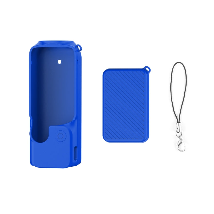 For DJI OSMO Pocket 3 PULUZ  2 in 1 Silicone Cover Case Set with Strap (Blue) - Case & Bags by PULUZ | Online Shopping South Africa | PMC Jewellery | Buy Now Pay Later Mobicred