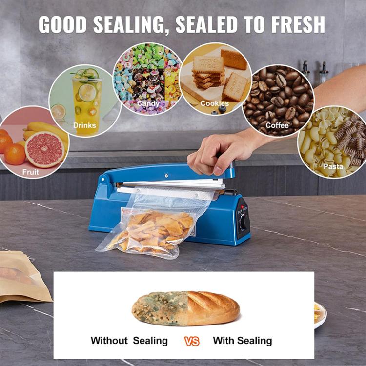 FS-300 300mm Heat Sealing Hand Impulse Poly Sealer Closer Machine (EU Plug) - Preservation Supplies by PMc TechLife | Online Shopping South Africa | PMc TechLife | Buy Now Pay Later Mobicred