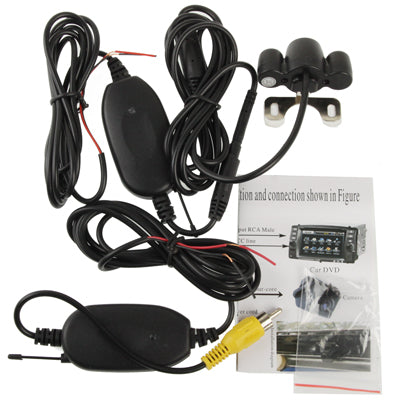 2.4G Wireless DVD Night Vision Car Rear View Backup Camera with 2 LED, Wide viewing angle: 120°(WX808EBS)(Black) - Rear View Cameras by PMC Jewellery | Online Shopping South Africa | PMC Jewellery | Buy Now Pay Later Mobicred