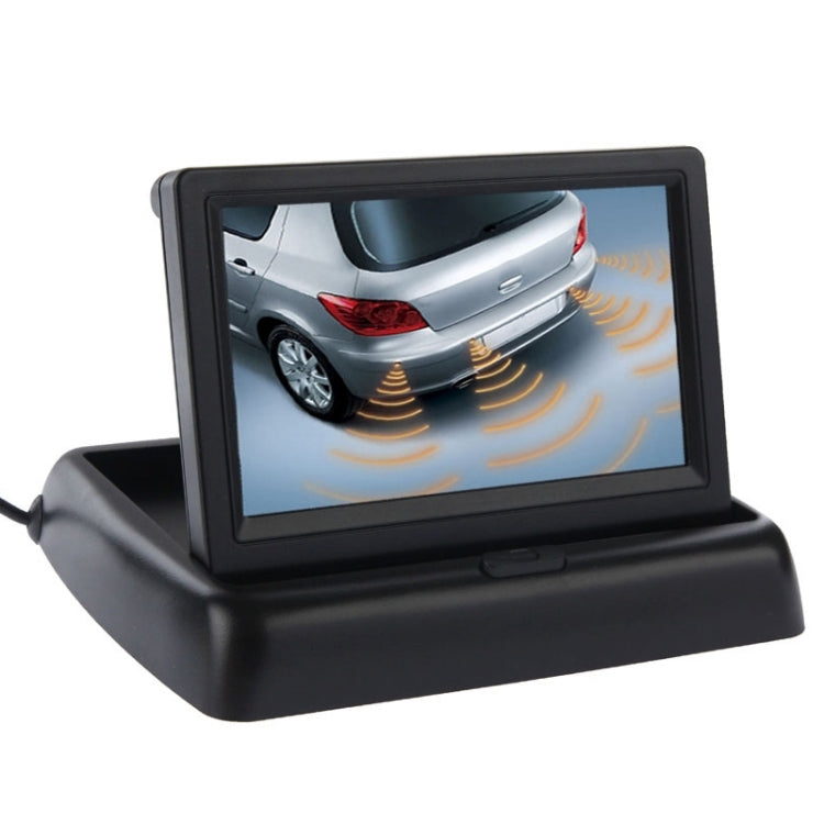 4.3 inch Folding Car Rearview LCD Monitor, 2 Channels AV Input(Black) - Rearview Monitors by PMC Jewellery | Online Shopping South Africa | PMC Jewellery | Buy Now Pay Later Mobicred