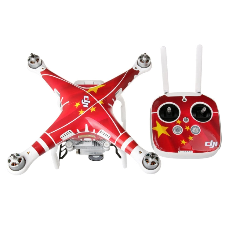 4D Imitation Carbon Fiber PVC Water Resistance Sticker Kit for DJI Phantom 3 Quadcopter & Remote Controller & Battery(Chinese Flag Pattern) -  by PMC TechLife | Online Shopping South Africa | PMC TechLife | Buy Now Pay Later Mobicred