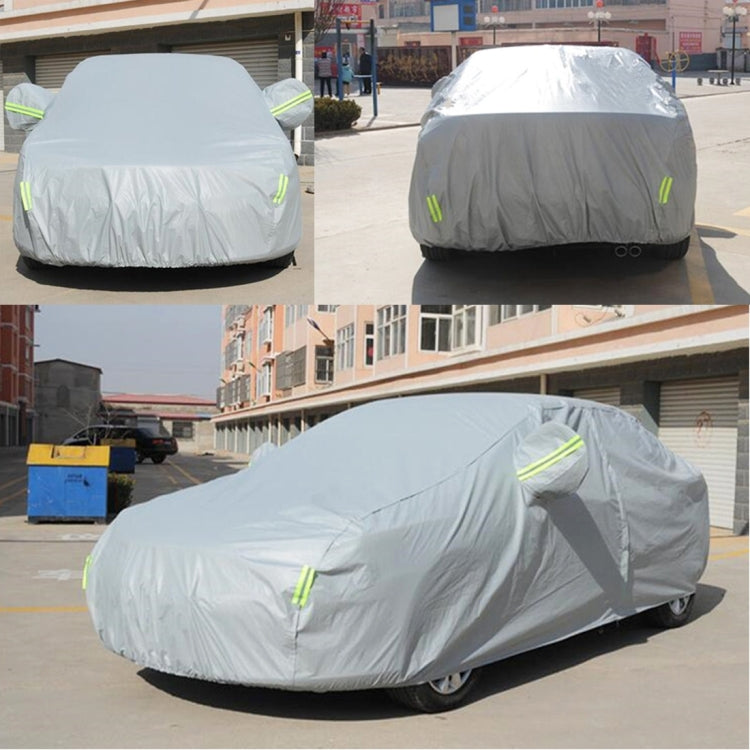 PEVA Anti-Dust Waterproof Sunproof Hatchback Car Cover with Warning Strips, Fits Cars up to 3.7m(144 inch) in Length - PE Material by PMC Jewellery | Online Shopping South Africa | PMC Jewellery | Buy Now Pay Later Mobicred