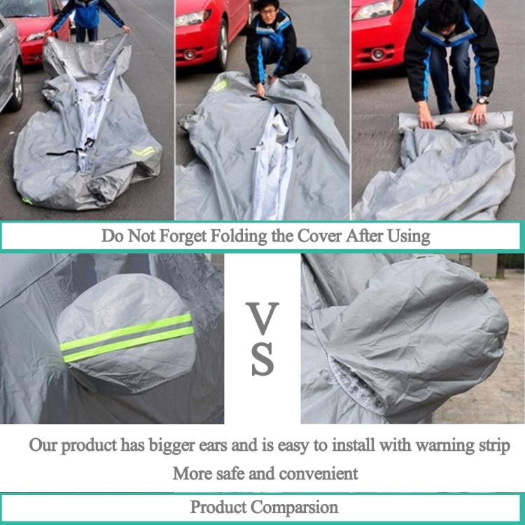 PEVA Anti-Dust Waterproof Sunproof Hatchback Car Cover with Warning Strips, Fits Cars up to 5.1m(199 inch) in Length - PE Material by PMC Jewellery | Online Shopping South Africa | PMC Jewellery | Buy Now Pay Later Mobicred