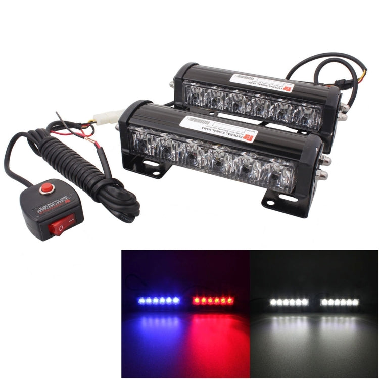 2 PCS  6 inch 6 LED 2 x 18W Car Flash Warning Light Red + Blue Change White Waterproof Emergency Light, DC 12V - Warning Lights by PMC Jewellery | Online Shopping South Africa | PMC Jewellery | Buy Now Pay Later Mobicred