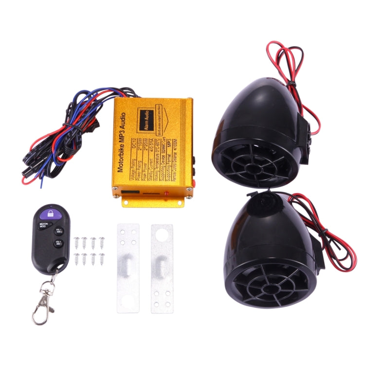 Motorcycle Anti-theft Digital MP3 with 2.5 inch Speaker, FM Radio & Remote Control, Support SD Card & USB Flash Disk(Black) - Theft Protection by PMC TechLife | Online Shopping South Africa | PMC TechLife | Buy Now Pay Later Mobicred