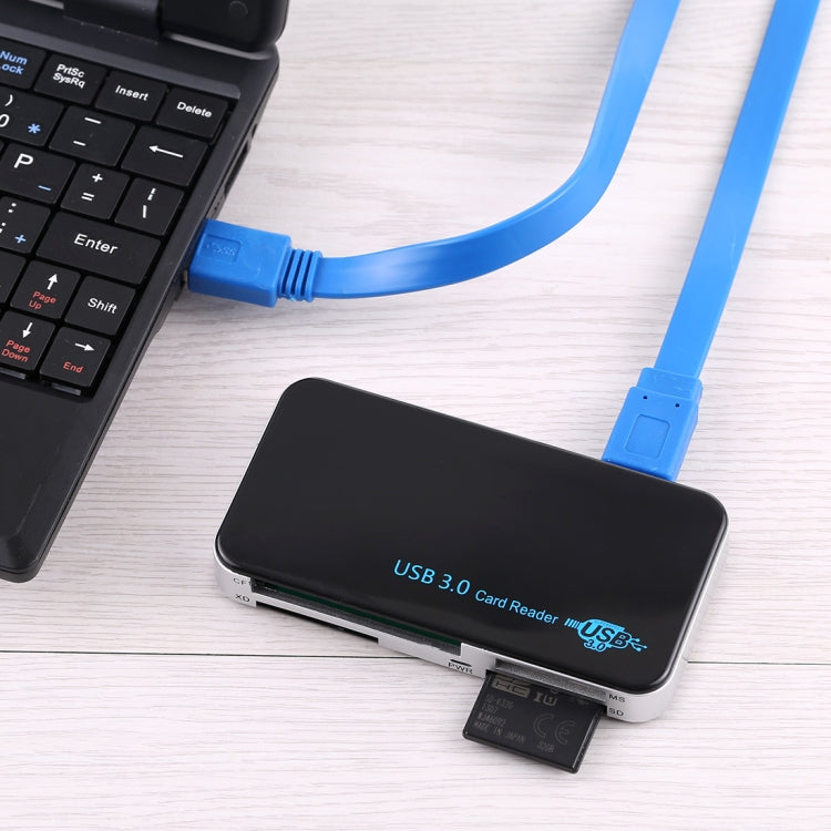 USB 3.0 Card Reader, Super Speed 5Gbps, Support CF / SD / TF / M2 / XD / MS Card, Plastic Shell -  by PMC Jewellery | Online Shopping South Africa | PMC Jewellery | Buy Now Pay Later Mobicred