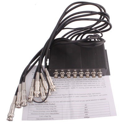 8 Channel CCTV BNC Surge Arrester Surge Protector Device (CoaxJK/ V8)(Black) - Video Balun by PMC Jewellery | Online Shopping South Africa | PMC Jewellery