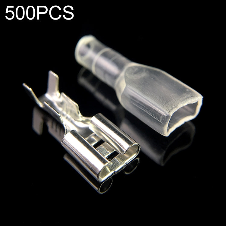500x 6.3mm Crimp Terminal Female Spade Connector + Case (500 pcs in one packaging, the price is for 500 pcs) - Connectors & Terminals by PMC Jewellery | Online Shopping South Africa | PMC Jewellery