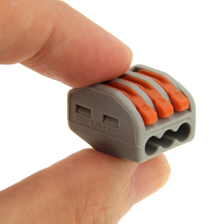 10 PCS Universal Compact 3 Pin Push Clamp Solderless Wire Connector - Connectors & Terminals by PMC TechLife | Online Shopping South Africa | PMC TechLife | Buy Now Pay Later Mobicred