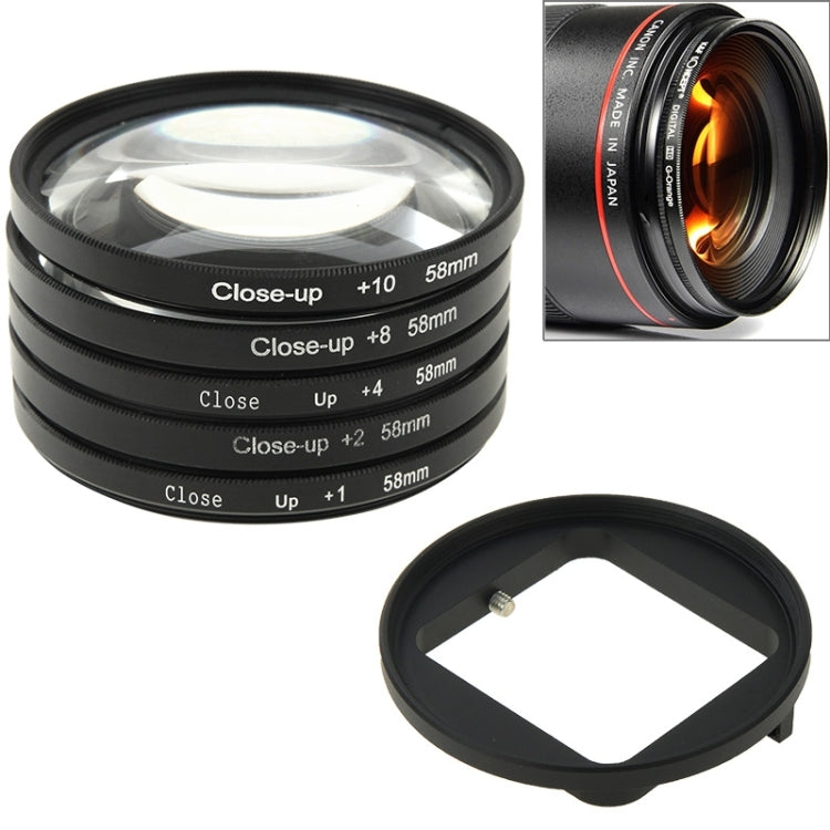 6 in 1 58mm Close-Up Lens Filter Macro Lens Filter + Filter Adapter Ring for GoPro HERO3 - Lens Filter by PMC TechLife | Online Shopping South Africa | PMC TechLife | Buy Now Pay Later Mobicred