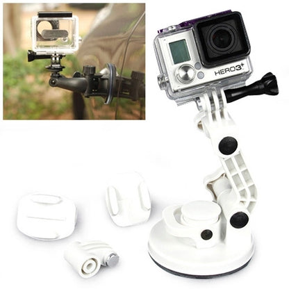 TMC Car Suction Cup Mount + Tripod Adapter + Handle Screw for GoPro Hero12 Black / Hero11 /10 /9 /8 /7 /6 /5, Insta360 Ace / Ace Pro, DJI Osmo Action 4 and Other Action Cameras(White) - Holder by TMC | Online Shopping South Africa | PMC Jewellery | Buy Now Pay Later Mobicred