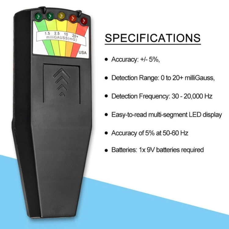 5-LED Electromagnetic Radiation Detector EMF Meter Tester - Radiation Detector by PMC Jewellery | Online Shopping South Africa | PMC Jewellery