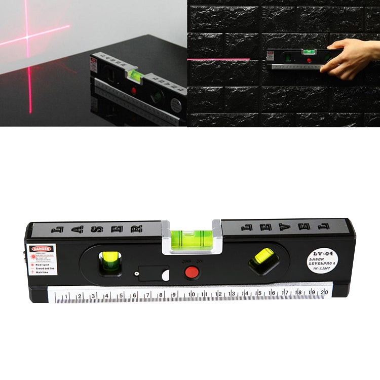 Laser Level with Tape Measure Pro 4 (100cm) / Level Bubbles with LED Light, LV-04(Black) - Laser Rangefinder by PMC Jewellery | Online Shopping South Africa | PMC Jewellery