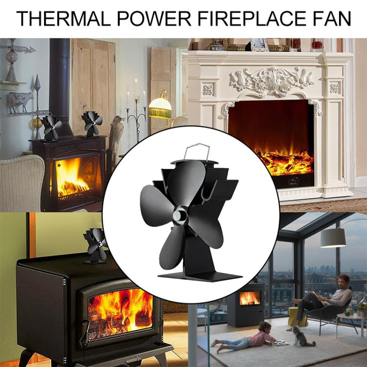 YL603 Eco-friendly Aluminum Alloy Heat Powered Stove Fan with 4 Blades for Wood / Gas / Pellet Stoves (Silver) - Fireplace Fan by PMC Jewellery | Online Shopping South Africa | PMC Jewellery | Buy Now Pay Later Mobicred