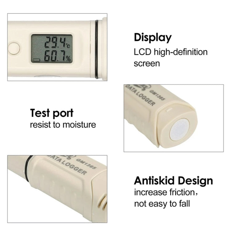 BENETECH GM1365 Digital Humidity & Temperature Data Logger - Thermostat & Thermometer by BENETECH | Online Shopping South Africa | PMC Jewellery | Buy Now Pay Later Mobicred