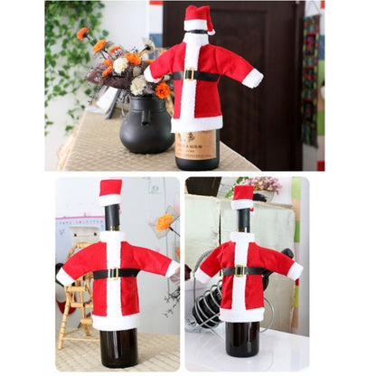 Christmas Dinner Table Santa Decoration Cloth Plush Champagne Wine Bottle Bags Sets - Christmas Gift Bags & Boxes by PMC Jewellery | Online Shopping South Africa | PMC Jewellery | Buy Now Pay Later Mobicred