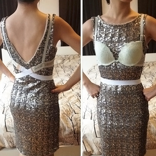 Adjustable Low Back Bra Strap Converter Backless V Conversion Solution(Khaki) - free shipping - PMC TechLife - Order now!