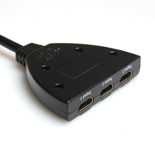 3x1 Pigtail HDMI Switcher Up to 1080P (Gold Plated)(Black) - Switch by PMC TechLife | Online Shopping South Africa | PMC TechLife