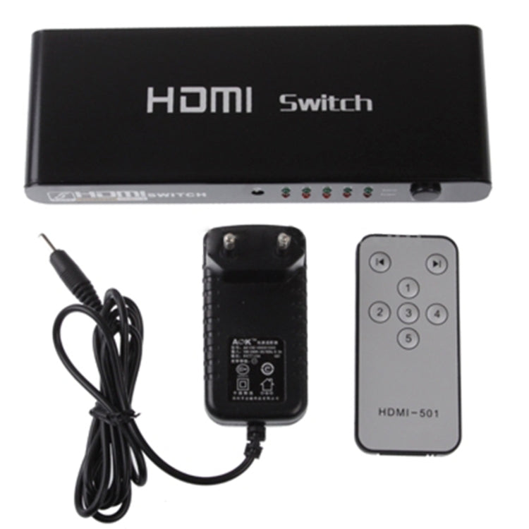 5 Ports Full HD 1080P HDMI Switch with Switch & Remote Controller, 1.3 Version (5 Ports HDMI Input, 1 Port HDMI Output)(Black) - Switch by PMC Jewellery | Online Shopping South Africa | PMC Jewellery | Buy Now Pay Later Mobicred